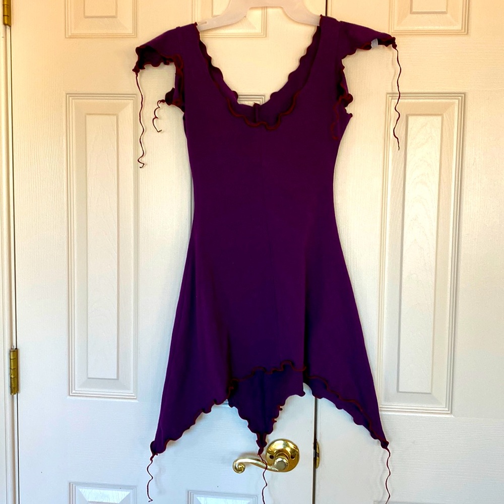 Custom made Girls Fairy Dress, sz Small.  Purple stretchy material.